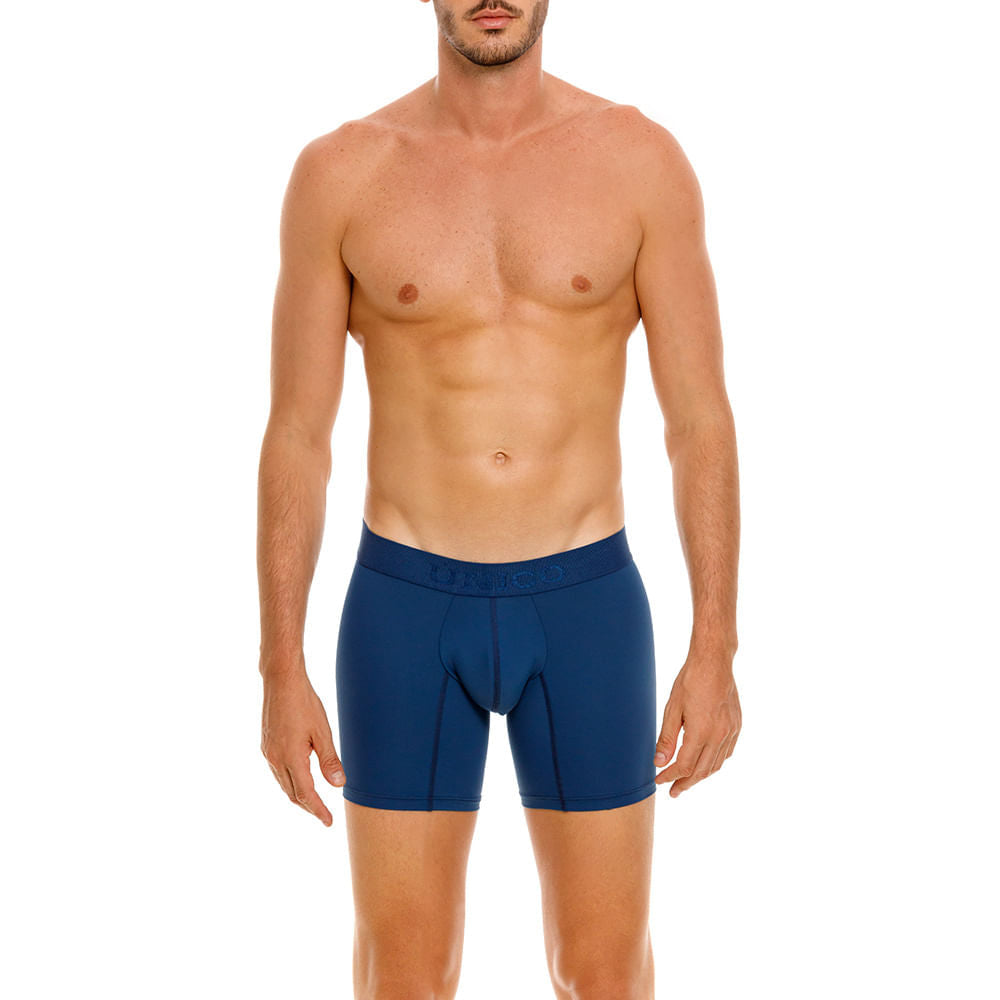 Mundo Unico Men's Mid-Length Boxer Briefs - Arabigo Blue Microfiber