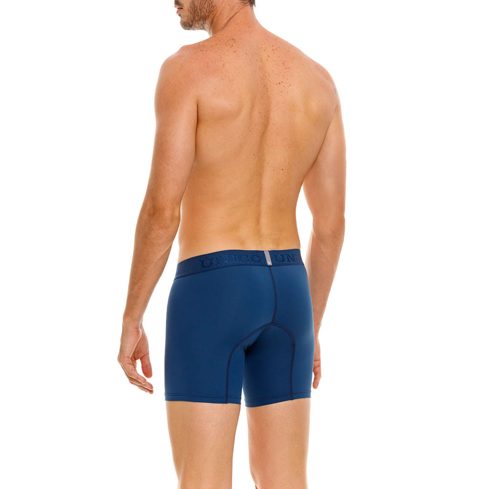Mundo Unico Men's Mid-Length Boxer Briefs - Arabigo Blue Microfiber