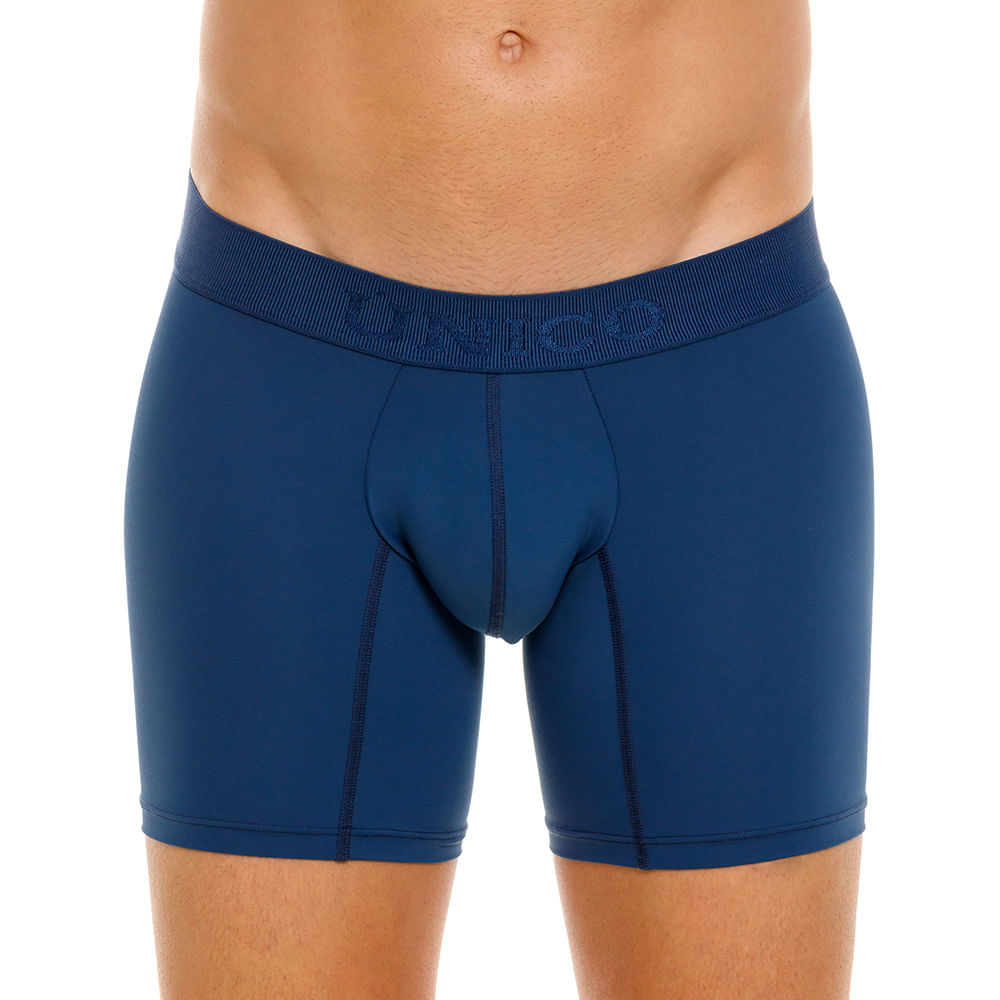 Mundo Unico Men's Mid-Length Boxer Briefs - Arabigo Blue Microfiber