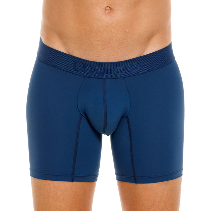 Mundo Unico Men's Mid-Length Boxer Briefs - Arabigo Blue Microfiber