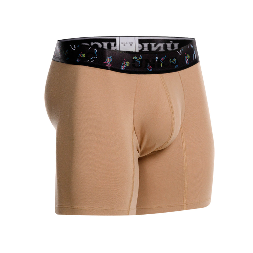 Mundo Unico Men's Short Boxer Briefs - Cristal Black Microfiber