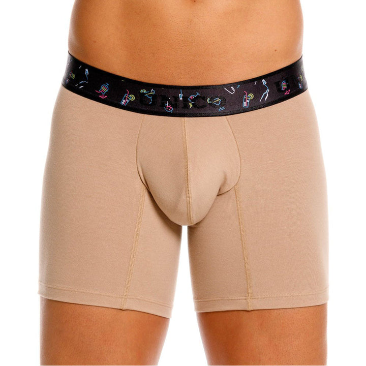 Mundo Unico Men's Short Boxer Briefs - Cristal Black Microfiber