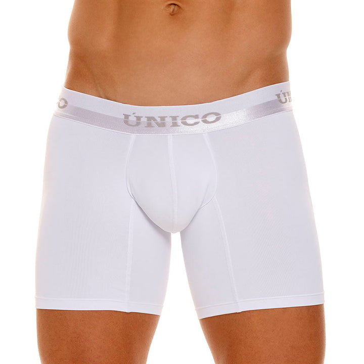 Mundo Unico Men's Mid-Length Boxer Briefs - Marupa M23 White Microfiber