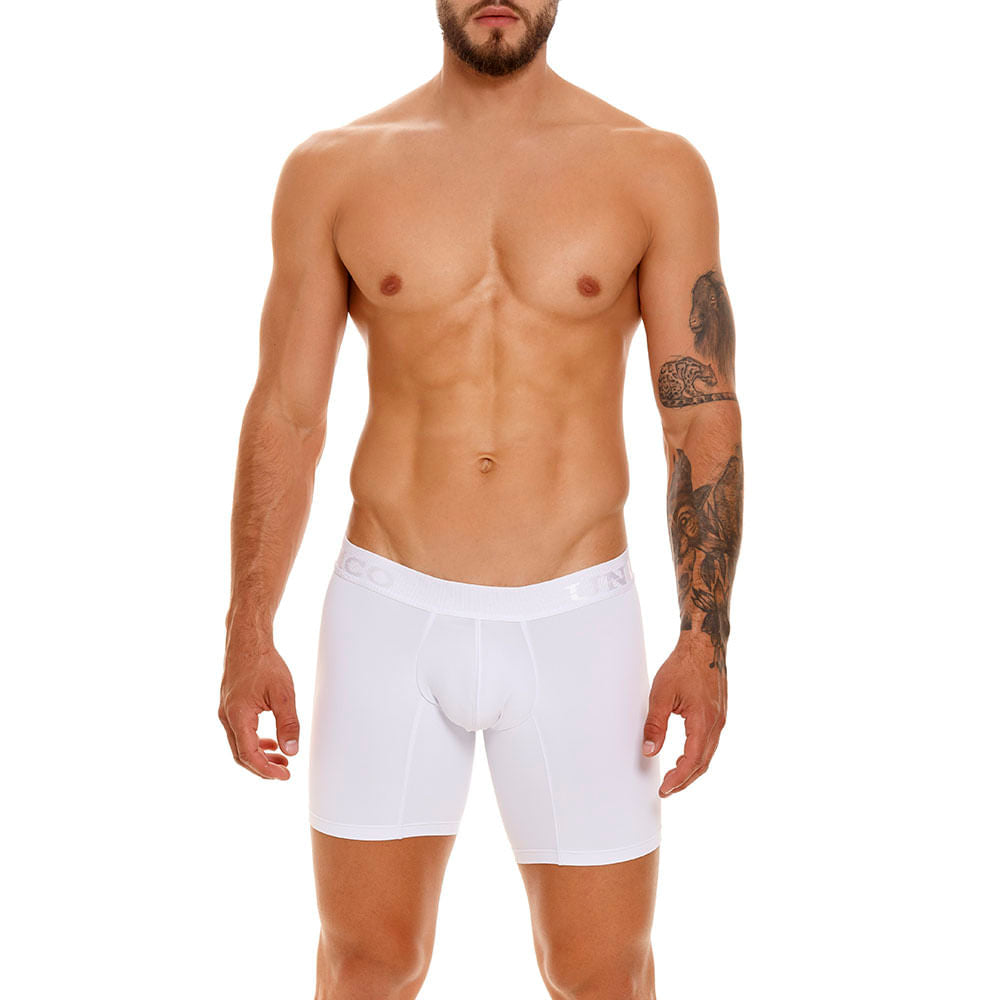 Unico Boxer Medio Tilo M23 - Men's White Microfiber Mid-Length Boxer Brief