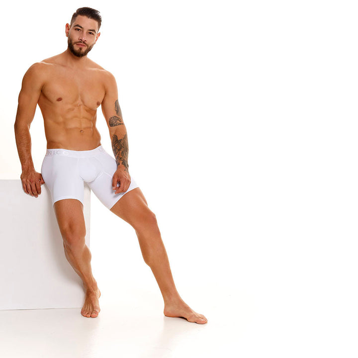 Unico Boxer Medio Tilo M23 - Men's White Microfiber Mid-Length Boxer Brief