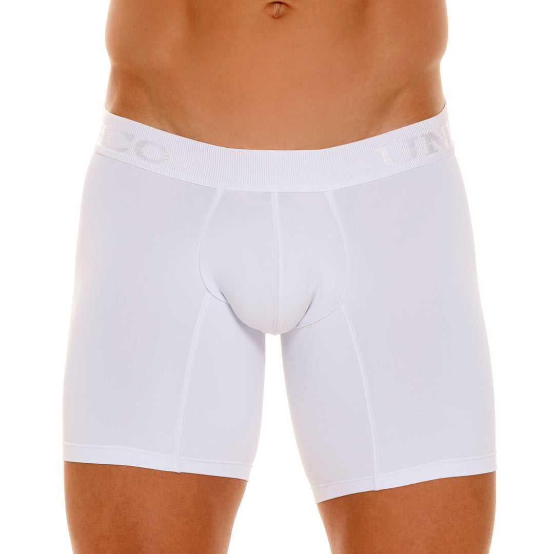 Unico Boxer Medio Tilo M23 - Men's White Microfiber Mid-Length Boxer Brief