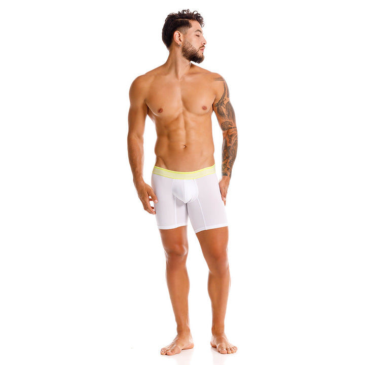 Mundo Unico Men's Microfiber Mid-Length Boxer Briefs - Calidez White