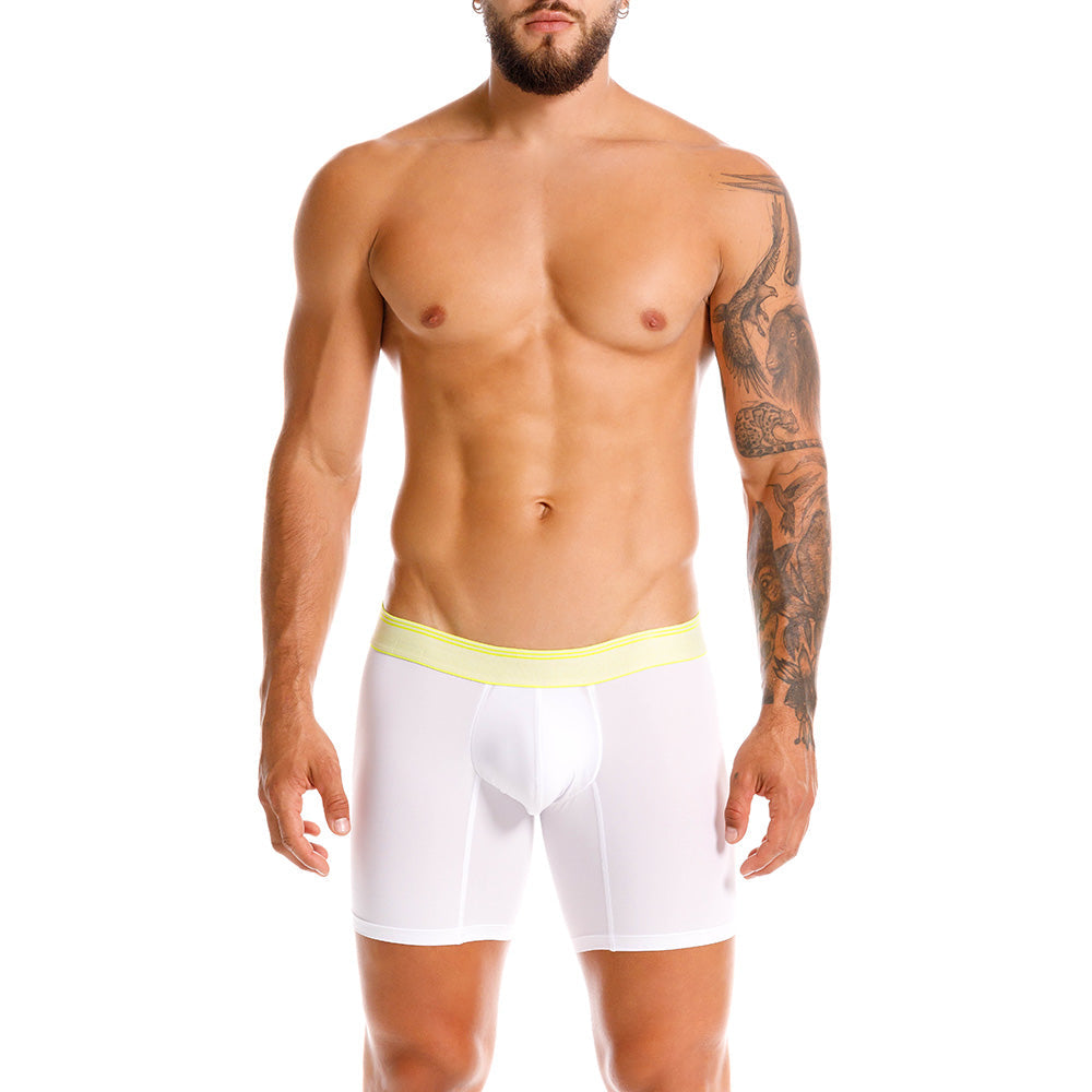 Mundo Unico Men's Microfiber Mid-Length Boxer Briefs - Calidez White