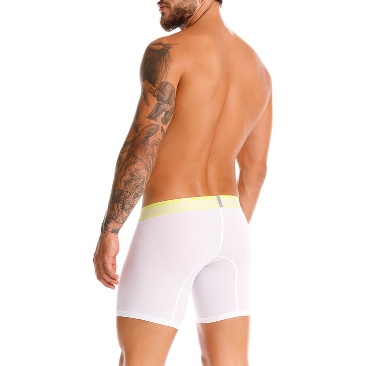 Mundo Unico Men's Microfiber Mid-Length Boxer Briefs - Calidez White