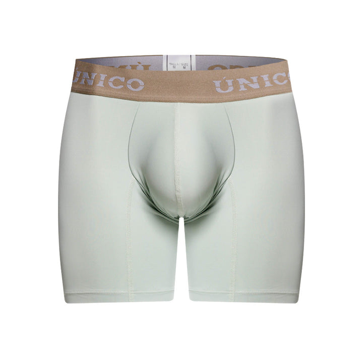 Unico Camargo Men's Mid-Length Boxer Brief - Light Green Microfiber Underwear