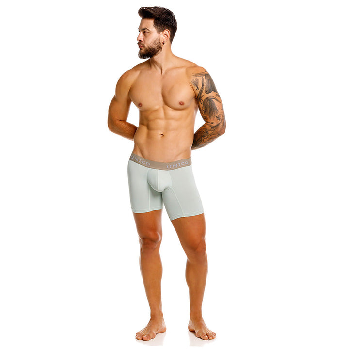 Unico Camargo Men's Mid-Length Boxer Brief - Light Green Microfiber Underwear