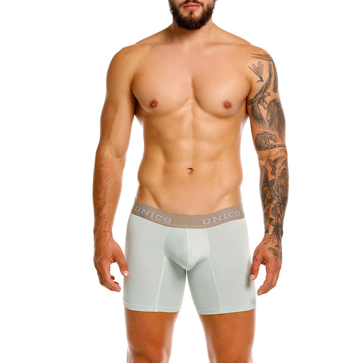 Unico Camargo Men's Mid-Length Boxer Brief - Light Green Microfiber Underwear