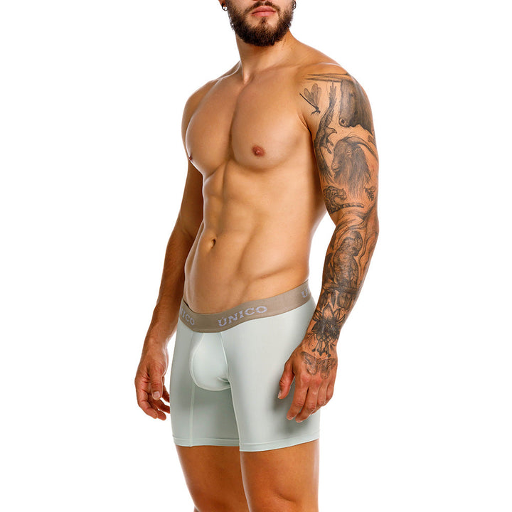 Unico Camargo Men's Mid-Length Boxer Brief - Light Green Microfiber Underwear