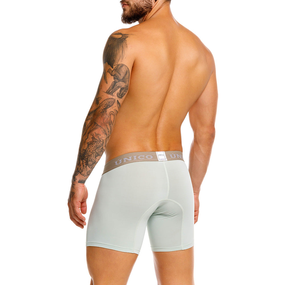 Unico Camargo Men's Mid-Length Boxer Brief - Light Green Microfiber Underwear