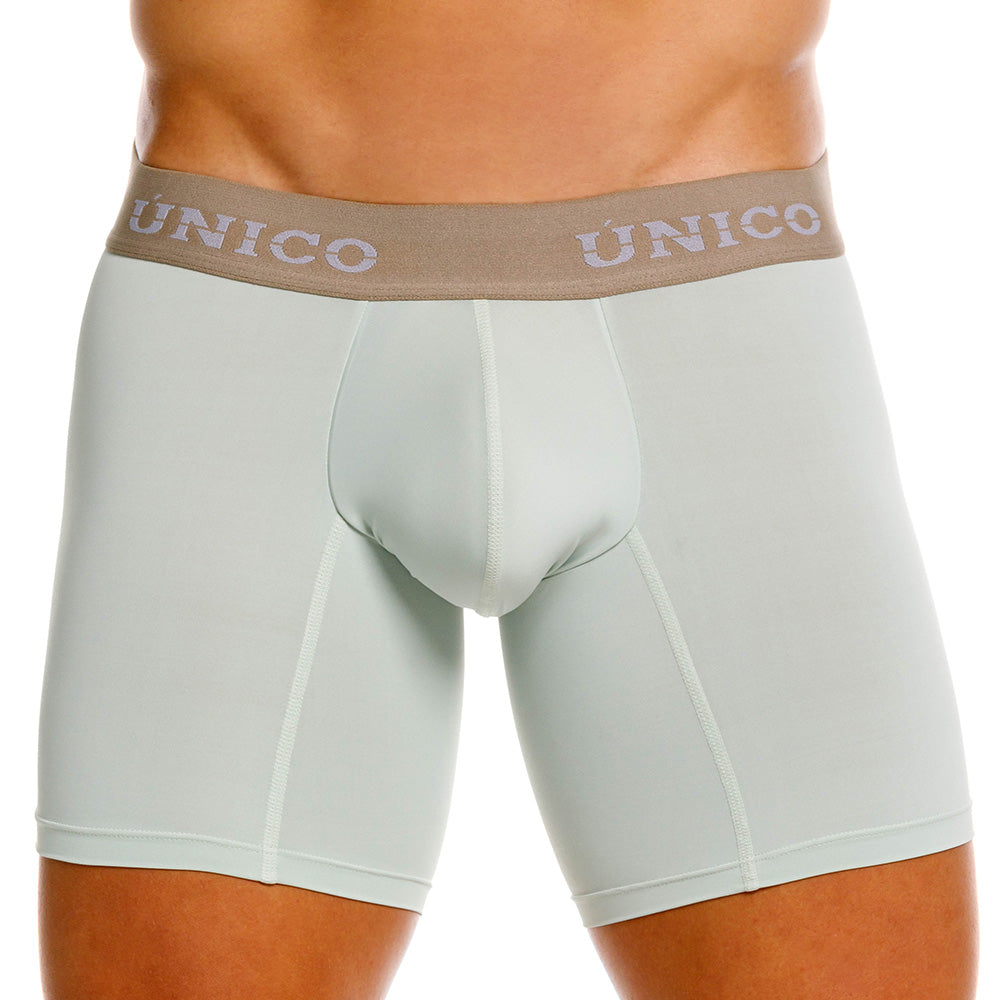 Unico Camargo Men's Mid-Length Boxer Brief - Light Green Microfiber Underwear