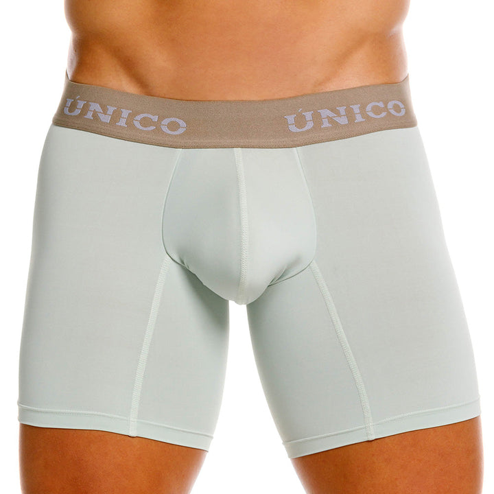 Unico Camargo Men's Mid-Length Boxer Brief - Light Green Microfiber Underwear