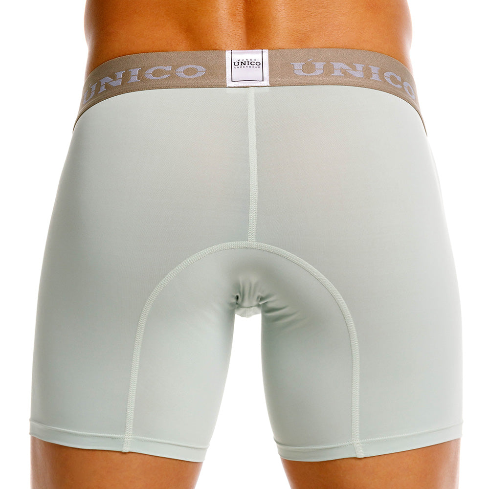 Unico Camargo Men's Mid-Length Boxer Brief - Light Green Microfiber Underwear