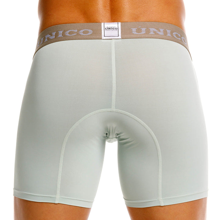 Unico Camargo Men's Mid-Length Boxer Brief - Light Green Microfiber Underwear