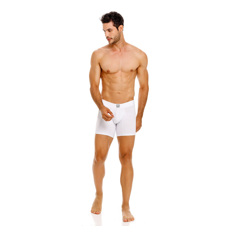 Mundo Unico Men's Capas Blanco Mid-Length Boxer Briefs - Breathable Cotton Comfort Underwear