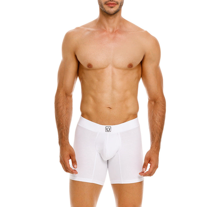 Mundo Unico Men's Capas Blanco Mid-Length Boxer Briefs - Breathable Cotton Comfort Underwear