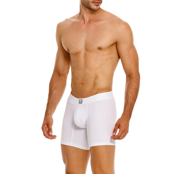 Mundo Unico Men's Capas Blanco Mid-Length Boxer Briefs - Breathable Cotton Comfort Underwear