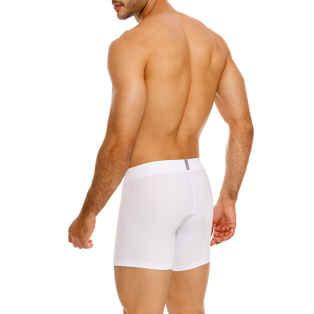Mundo Unico Men's Capas Blanco Mid-Length Boxer Briefs - Breathable Cotton Comfort Underwear