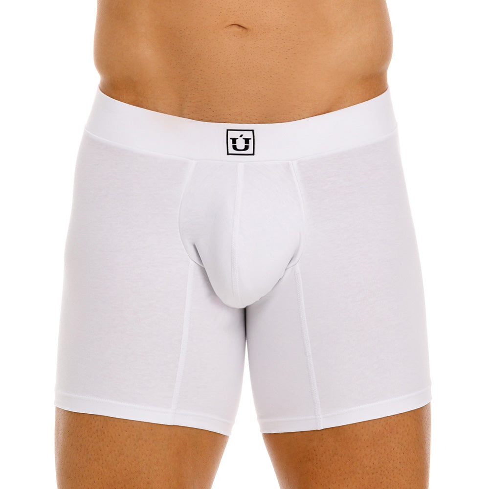 Mundo Unico Men's Capas Blanco Mid-Length Boxer Briefs - Breathable Cotton Comfort Underwear