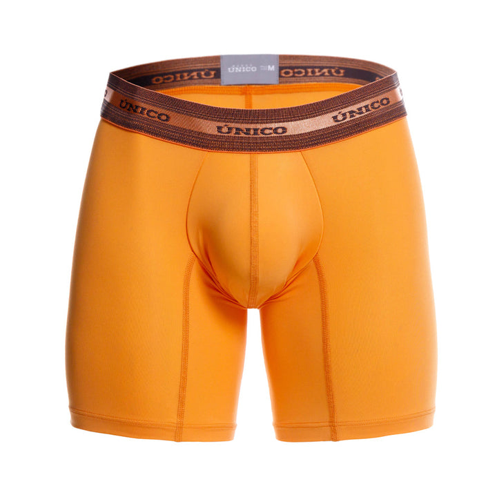 Mundo Unico Men's Microfiber Mid-Length Boxer Briefs - Copper Orange