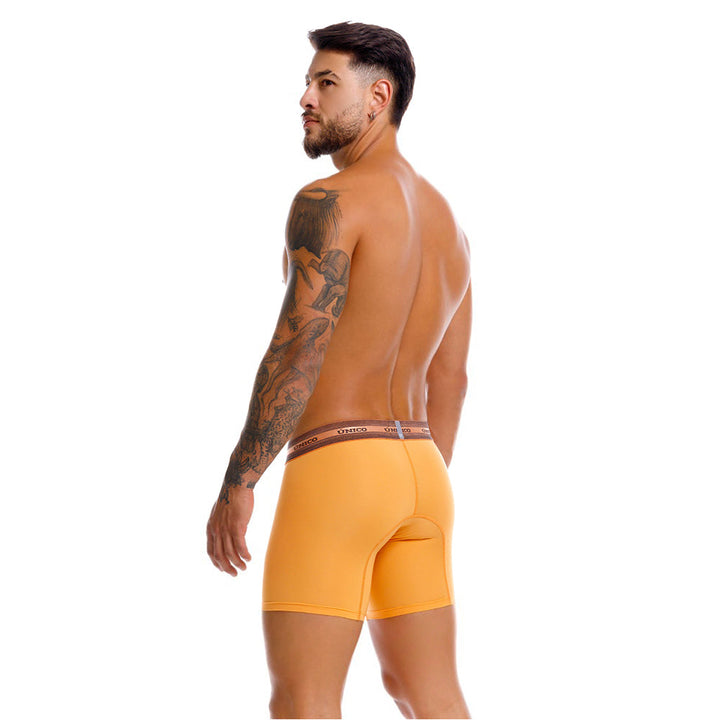 Mundo Unico Men's Microfiber Mid-Length Boxer Briefs - Copper Orange