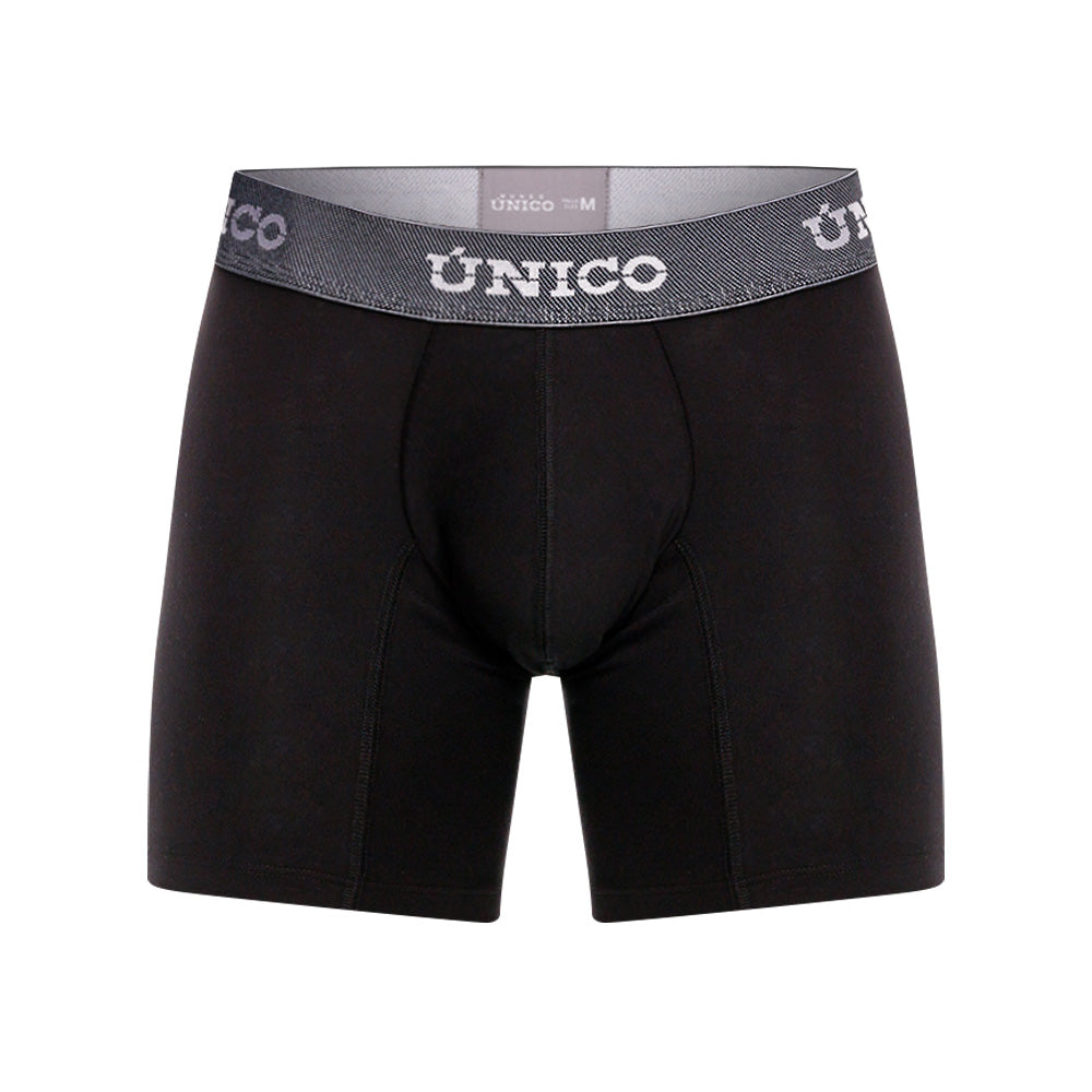 Mundo Unico Men’s Boxer Medio Cratos Negro - Premium Microfiber Mid-Length Boxer Briefs with Suspension Pouch