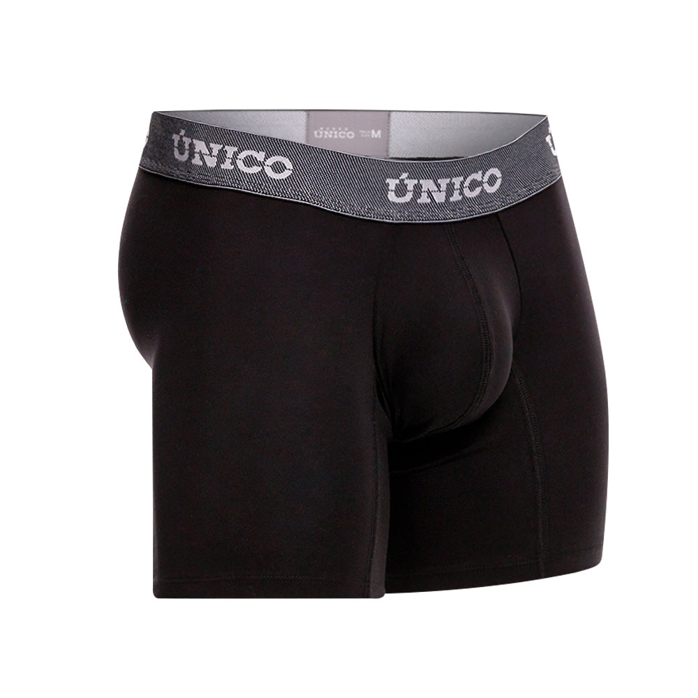 Mundo Unico Men’s Boxer Medio Cratos Negro - Premium Microfiber Mid-Length Boxer Briefs with Suspension Pouch
