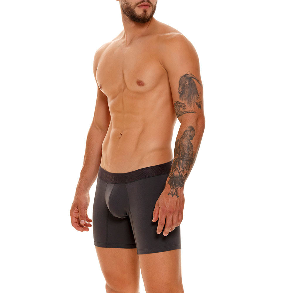 Unico Boxer Medio Zebrano A23 - Men's Mid-Length Grey Cotton Boxer Brief