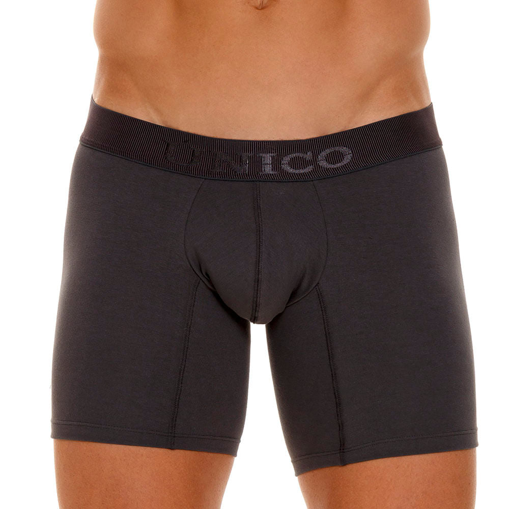 Unico Boxer Medio Zebrano A23 - Men's Mid-Length Grey Cotton Boxer Brief