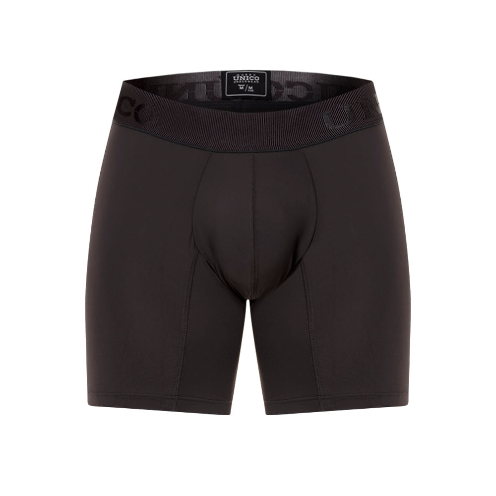 Mundo Unico Men's Zebrano M23 Mid-Length Boxer Briefs - Solid Dark Grey Microfiber