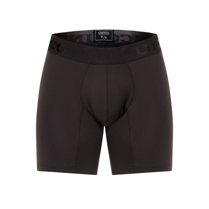 Mundo Unico Men's Zebrano M23 Mid-Length Boxer Briefs - Solid Dark Grey Microfiber