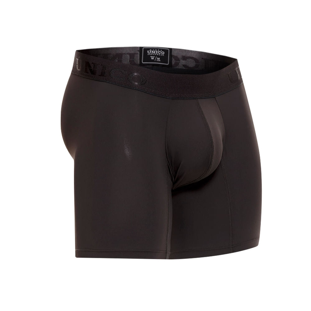 Mundo Unico Men's Zebrano M23 Mid-Length Boxer Briefs - Solid Dark Grey Microfiber