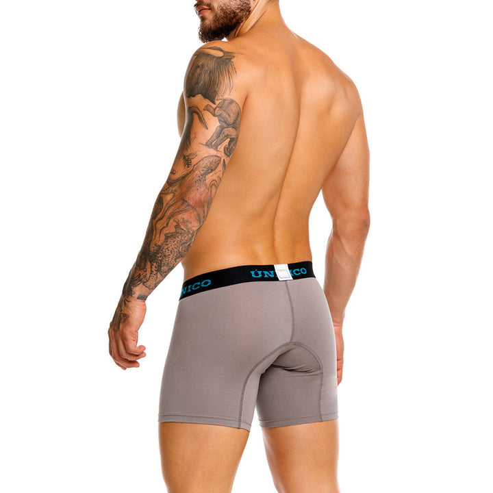 Unico Guaymango Men's Mid-Length Boxer Brief - Grey Cotton