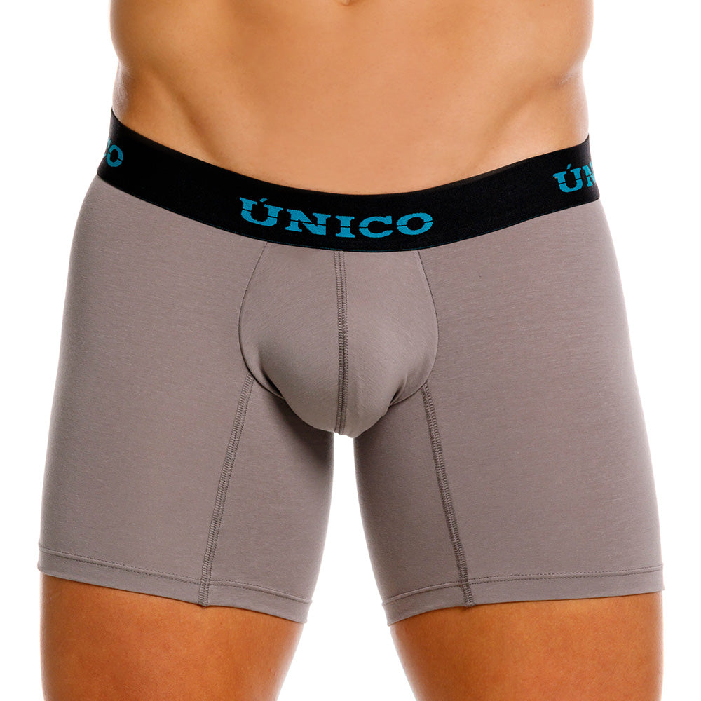 Unico Guaymango Men's Mid-Length Boxer Brief - Grey Cotton