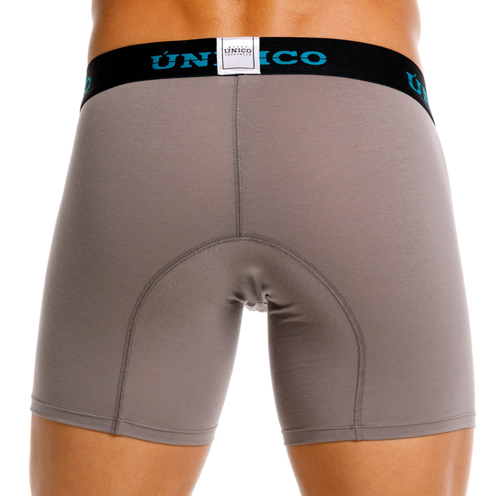 Unico Guaymango Men's Mid-Length Boxer Brief - Grey Cotton