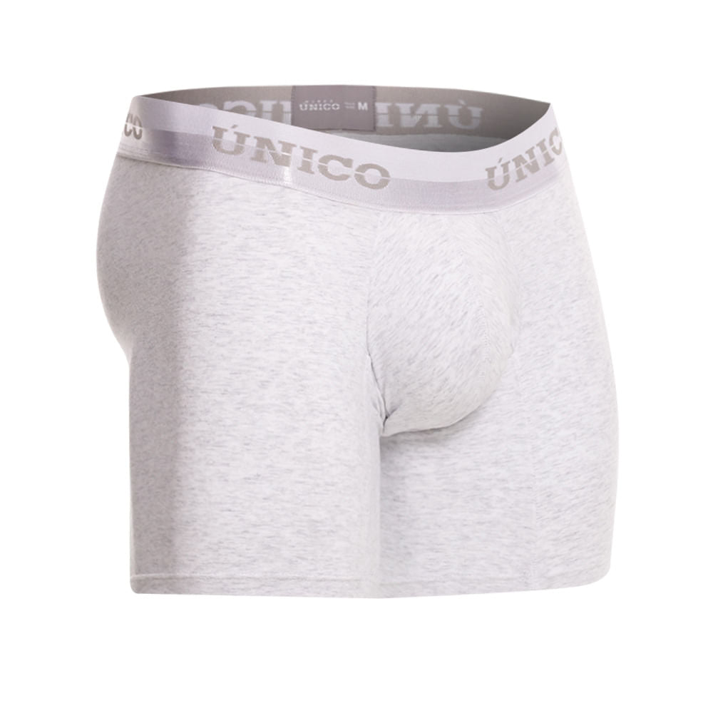 Mundo Unico Men's Kara Heather Grey Cotton Mid-Length Boxer Briefs