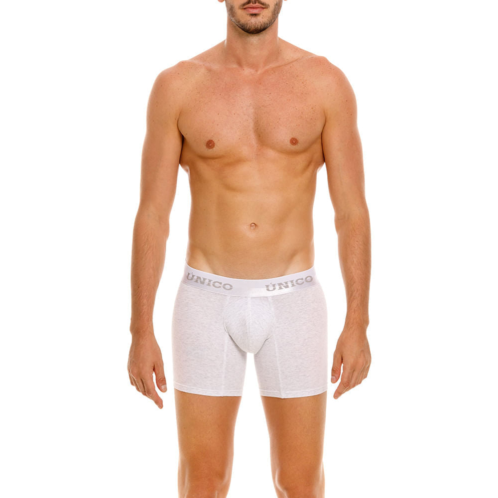 Mundo Unico Men's Kara Heather Grey Cotton Mid-Length Boxer Briefs
