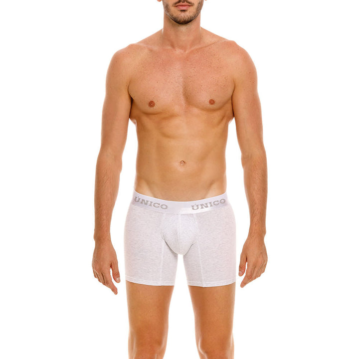 Mundo Unico Men's Kara Heather Grey Cotton Mid-Length Boxer Briefs
