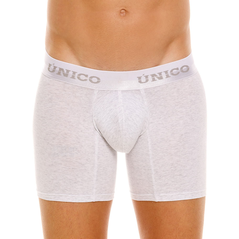 Mundo Unico Men's Kara Heather Grey Cotton Mid-Length Boxer Briefs