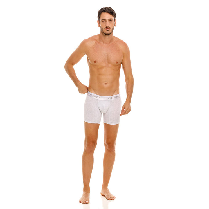 Mundo Unico Men's Kara Heather Grey Cotton Mid-Length Boxer Briefs