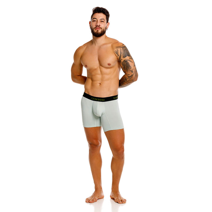 Mundo Unico Men's Mid-Length Boxer Briefs - Montemorelos Green Microfiber