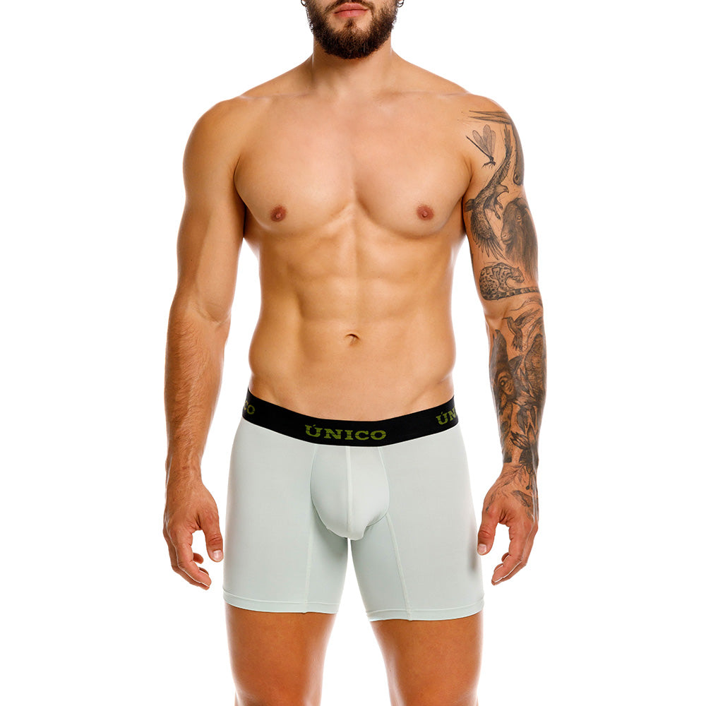 Mundo Unico Men's Mid-Length Boxer Briefs - Montemorelos Green Microfiber