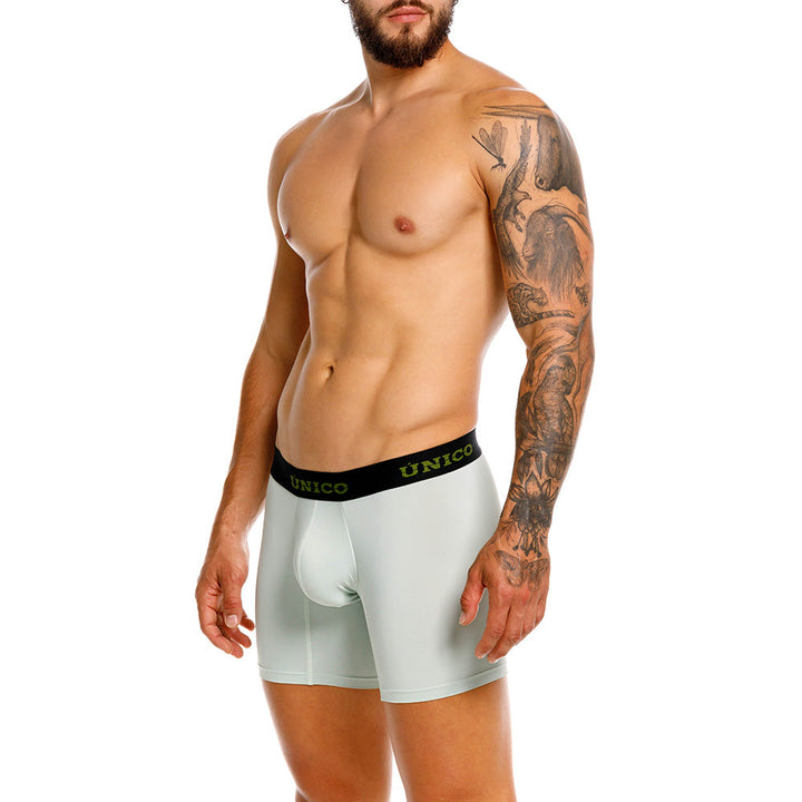 Mundo Unico Men's Mid-Length Boxer Briefs - Montemorelos Green Microfiber