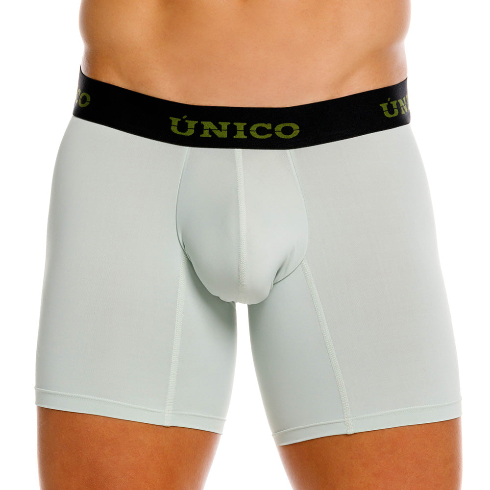 Mundo Unico Men's Mid-Length Boxer Briefs - Montemorelos Green Microfiber