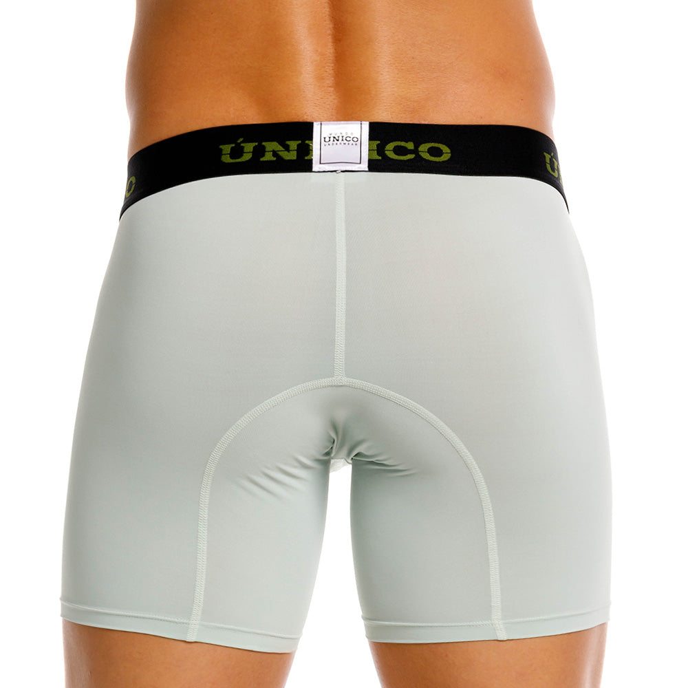 Mundo Unico Men's Mid-Length Boxer Briefs - Montemorelos Green Microfiber