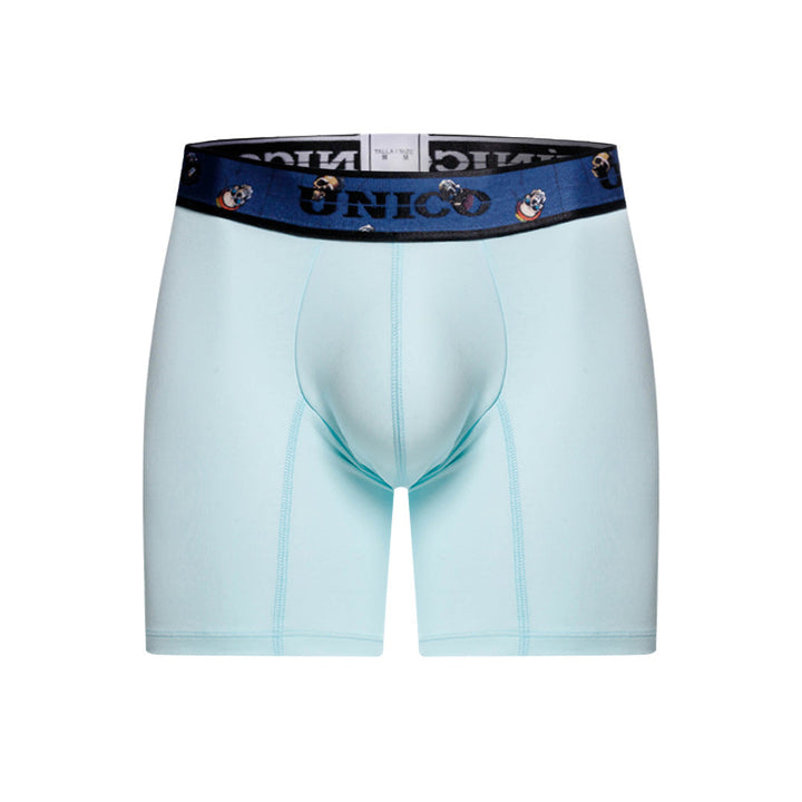 Mundo Unico Men’s Boxer Medio Necochea Azul - Breathable Cotton Mid-Length Boxer Briefs with Skull Print Waistband